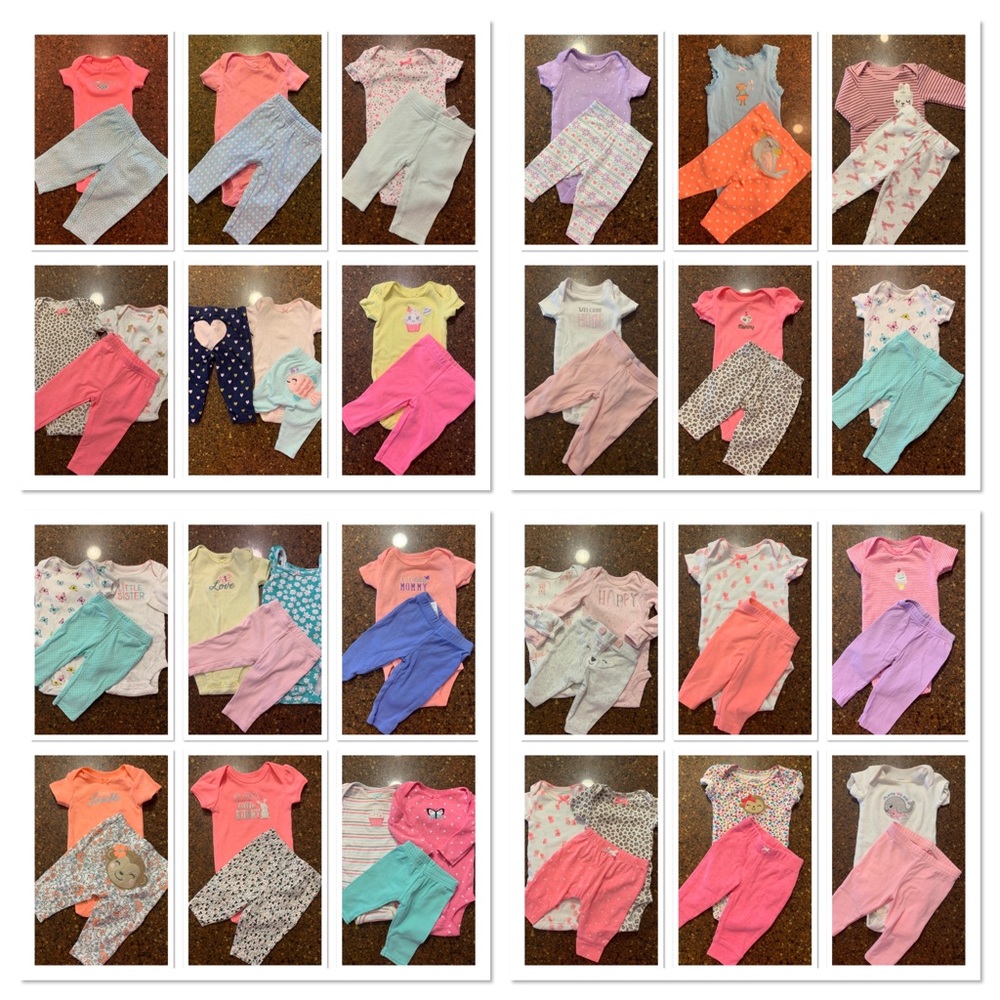 HUGE 55 pc. BUNDLE LOT Carters Baby Girl Set